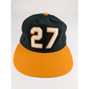 Ebbets Field Flannels Jim Catfish Hunter Signature HOF Hat Cap Leather Strapback
